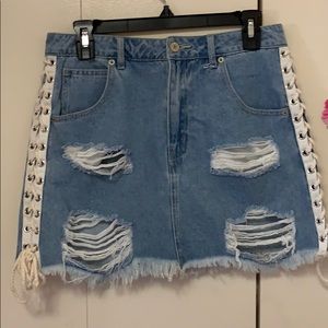 Denim short skirt